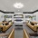 a community lounge with a fireplace
