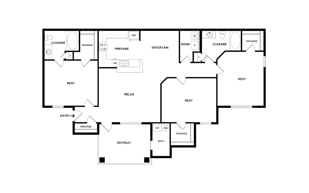 2D Flat Floorplan - Amsterdam 2D Flat Floorplan - Amsterdam