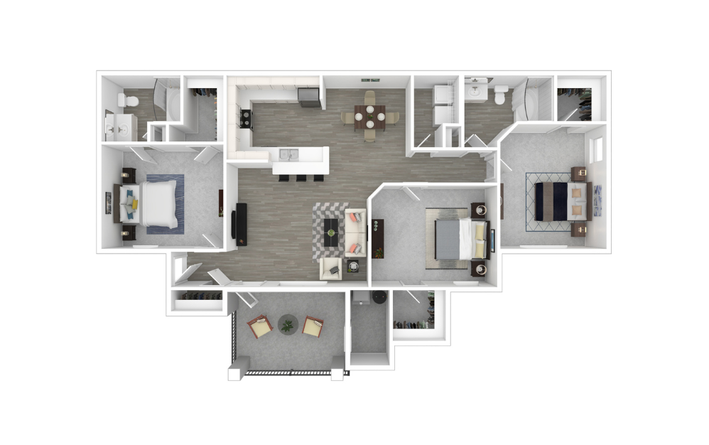 3D Furnished Floorplan - Amsterdam 3D Furnished Floorplan - Amsterdam