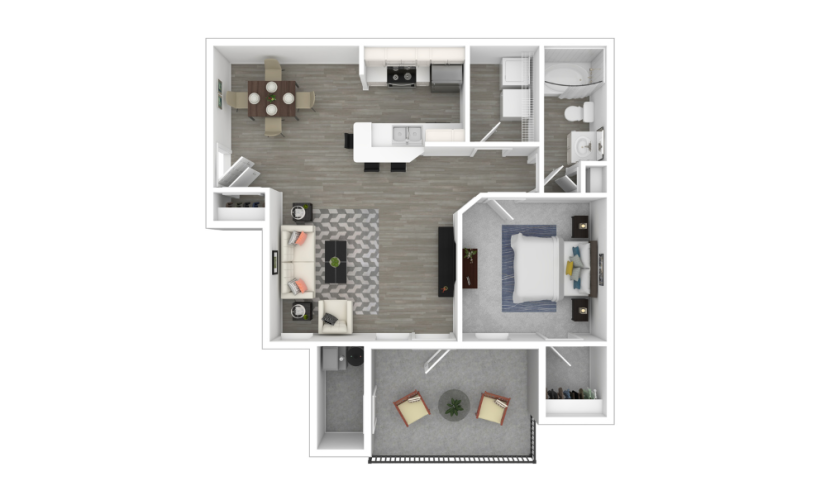 3D Furnished Floorplan - Athens