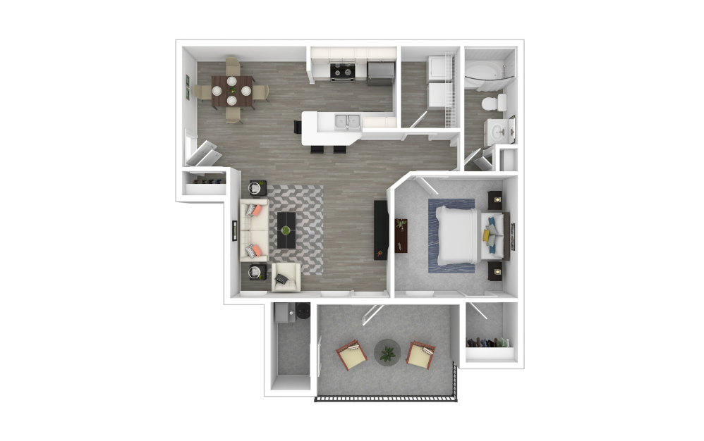 3D Furnished Floorplan - Athens