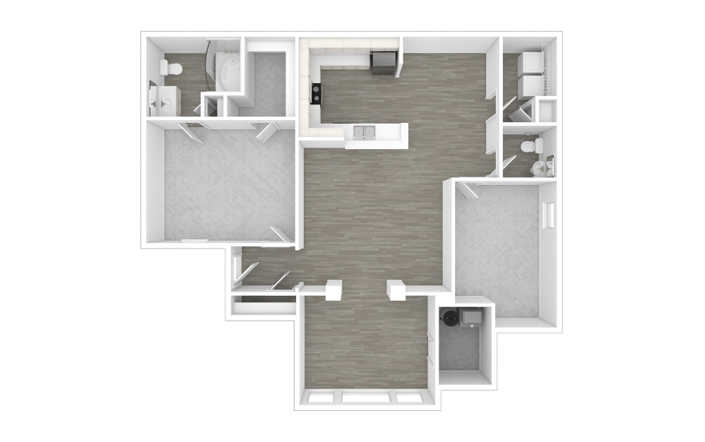 3D Furnished Floorplan - Barcelona