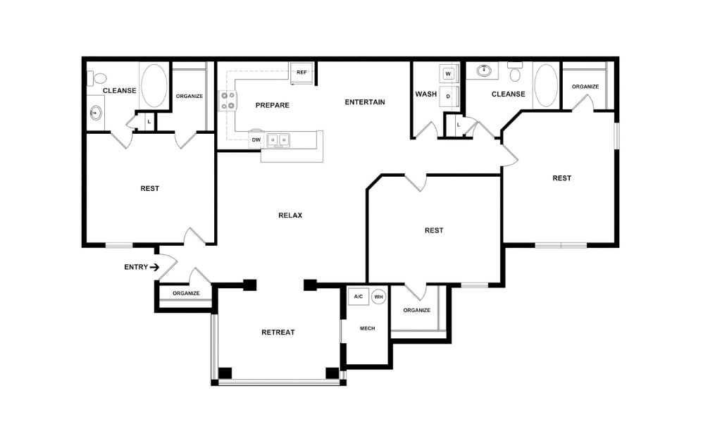2D Flat Floorplan - London