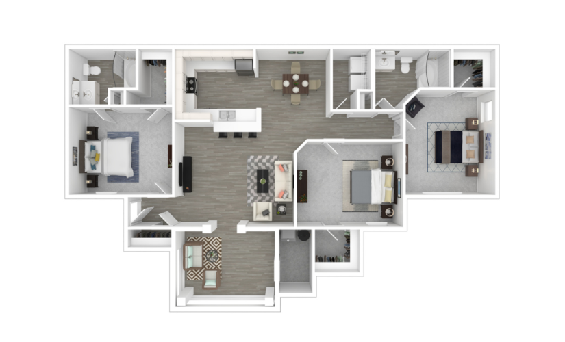 3D Furnished Floorplan - London