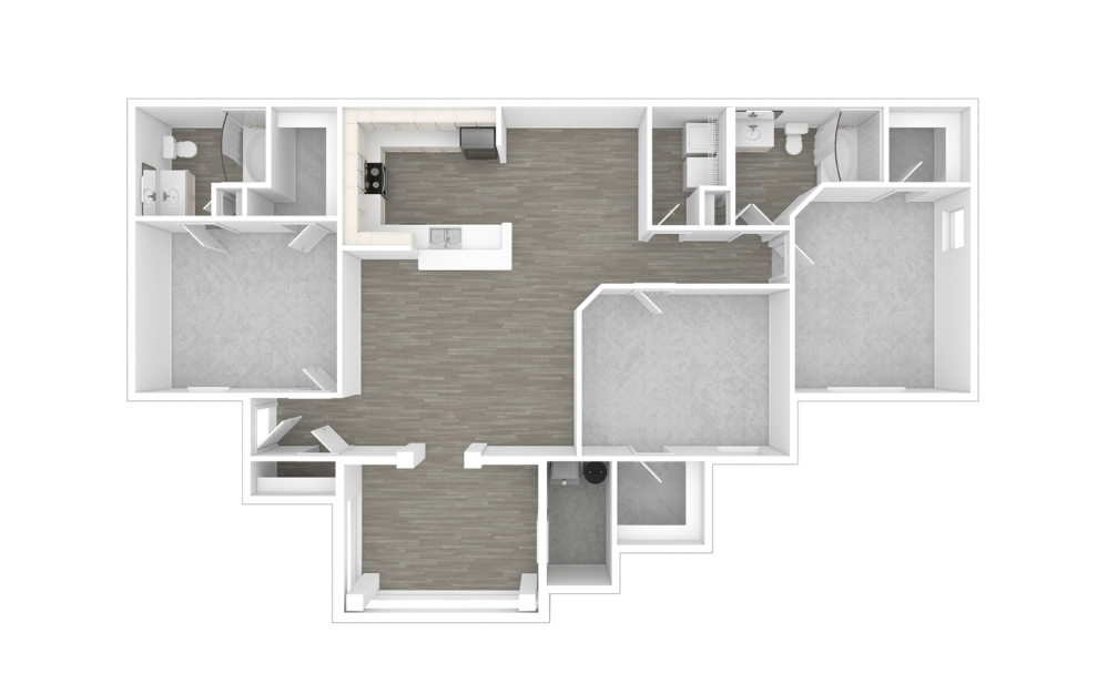 3D Unfurnished Floorplan -  London