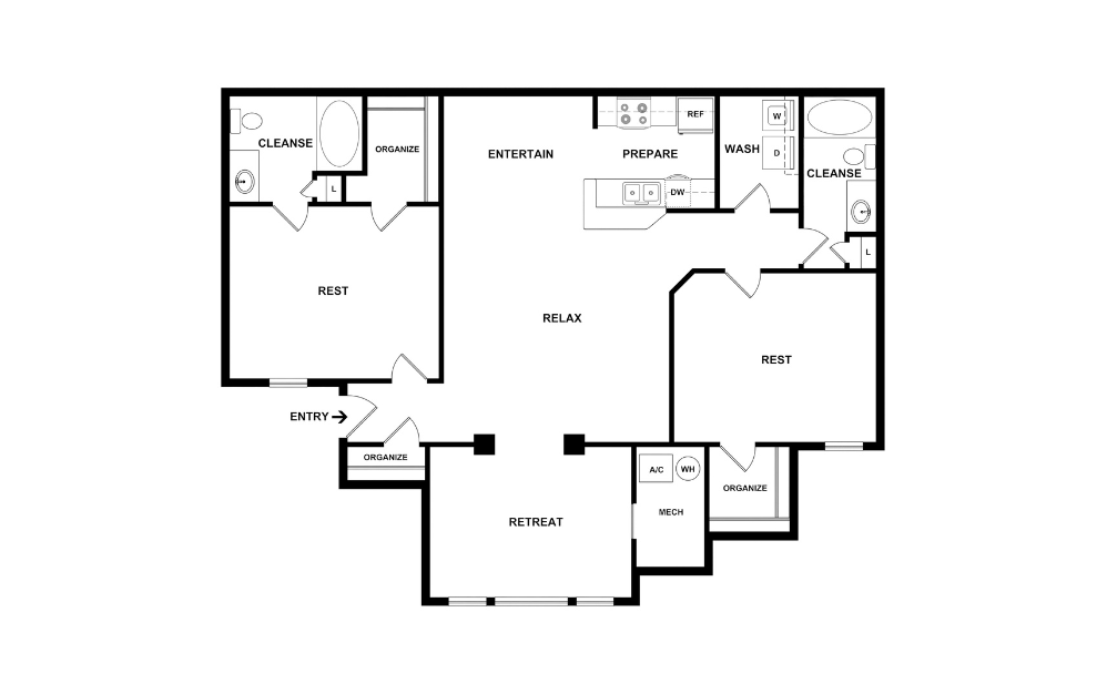 2D Flat Floorplan - Montreal