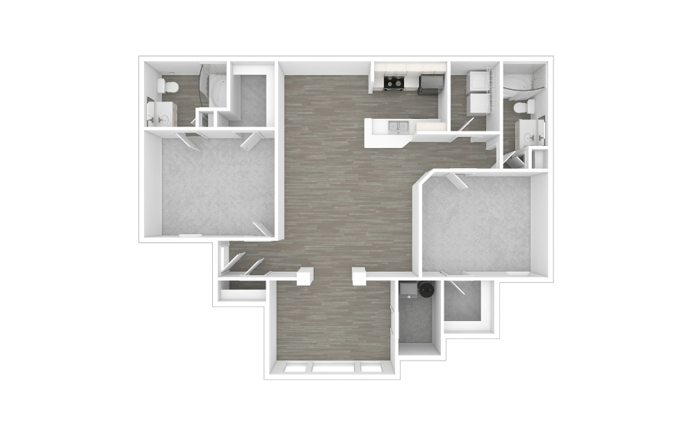 3D Unfurnished Floorplan -  Montreal