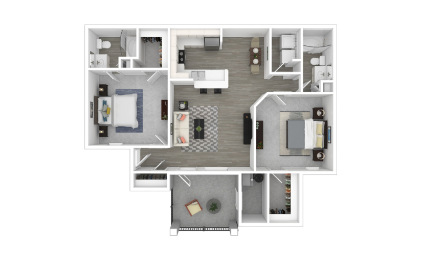 3D Furnished Floorplan - Sydney