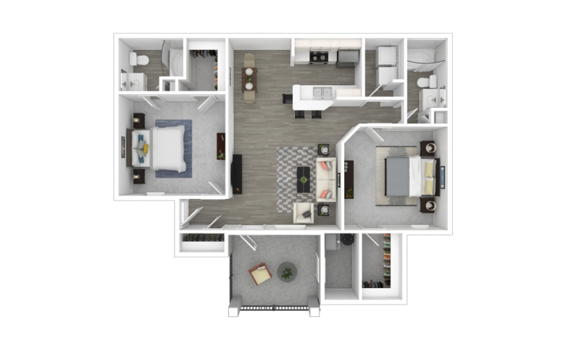 3D Furnished Floorplan - Utah