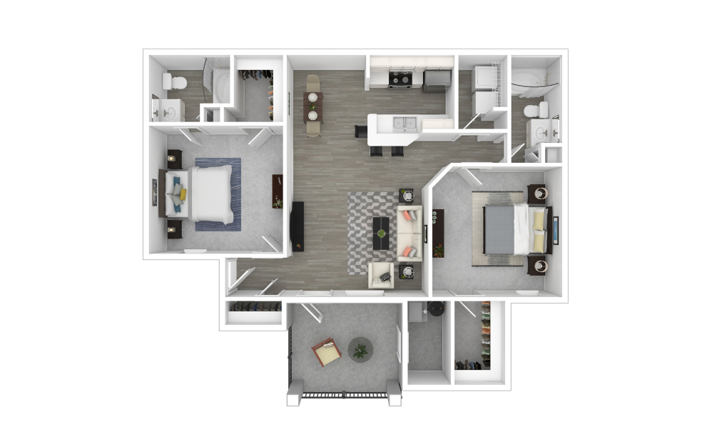 3D Furnished Floorplan - Utah