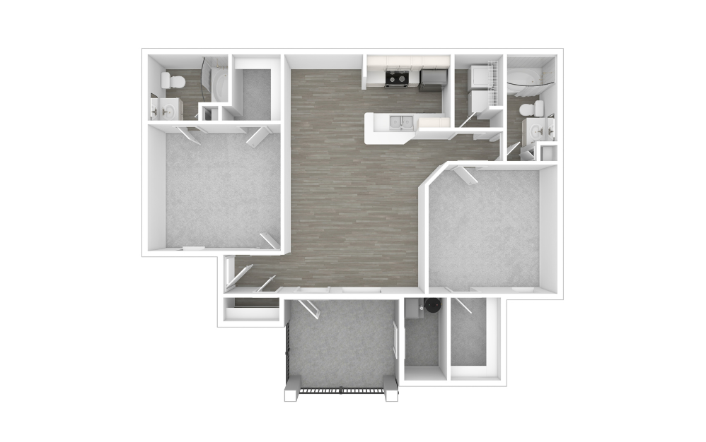 3D Unfurnished Floorplan -  Utah