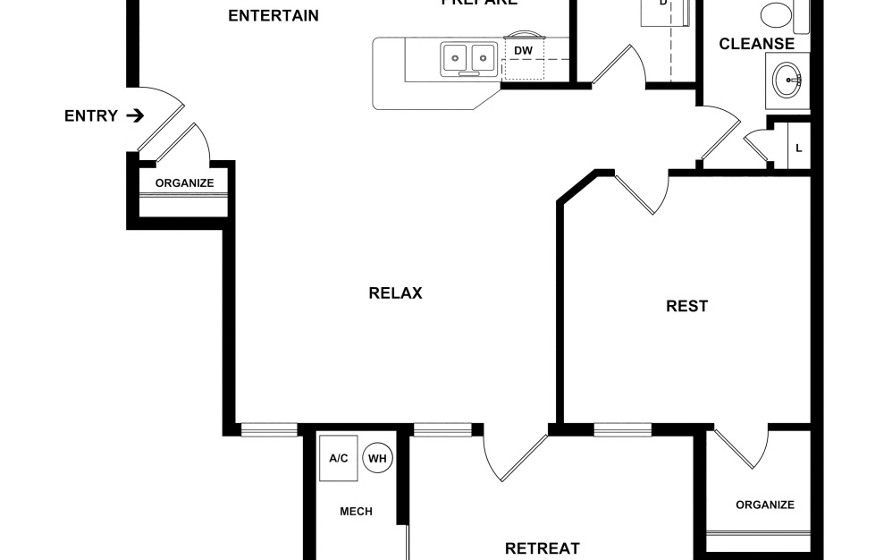 2d flat floor plan - The Athens