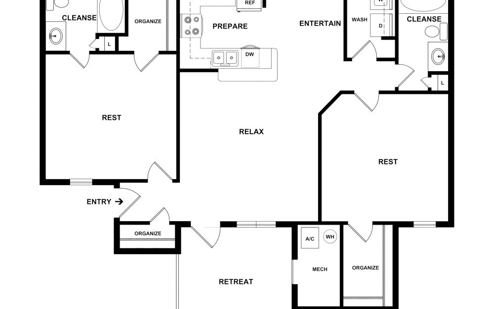 2d flat floor plan - the sydney