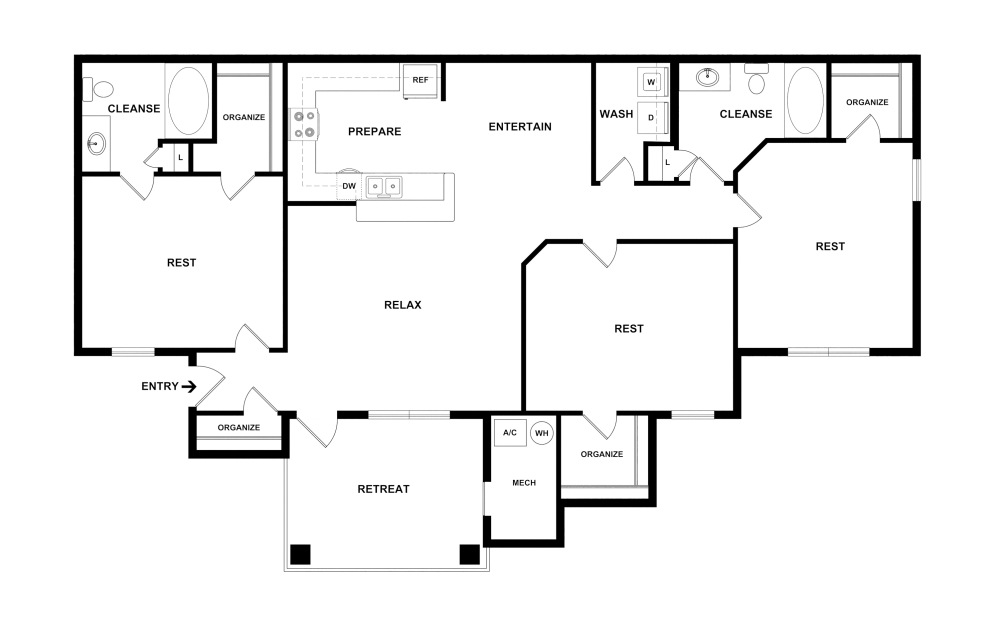 2d flat floor plan - The Amsterdam