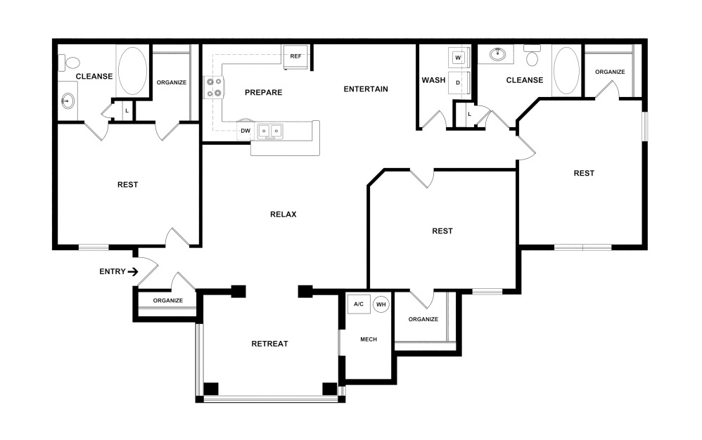 2d flat floor plan - The London