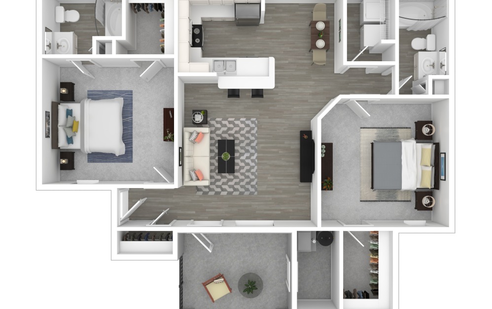 3D furnished floor plan - The Sydney